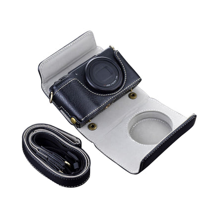 Rieibi GR II bag vintage PU leather camera case for GR II GRII GR2 DSLR camera protective cover with strap black, black, retro style