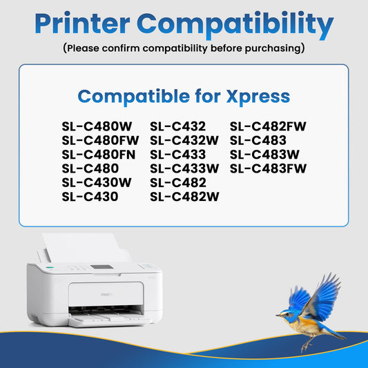 Jhaan CLT-P404C P404C multipack toner for Samsung C480W Xpress SL C480FW C480 C430W C48X C430 C480FN CLT-K404S CLT-Y404S CLT-C404S CLT-M404S C43X series (black cyan yellow magenta)