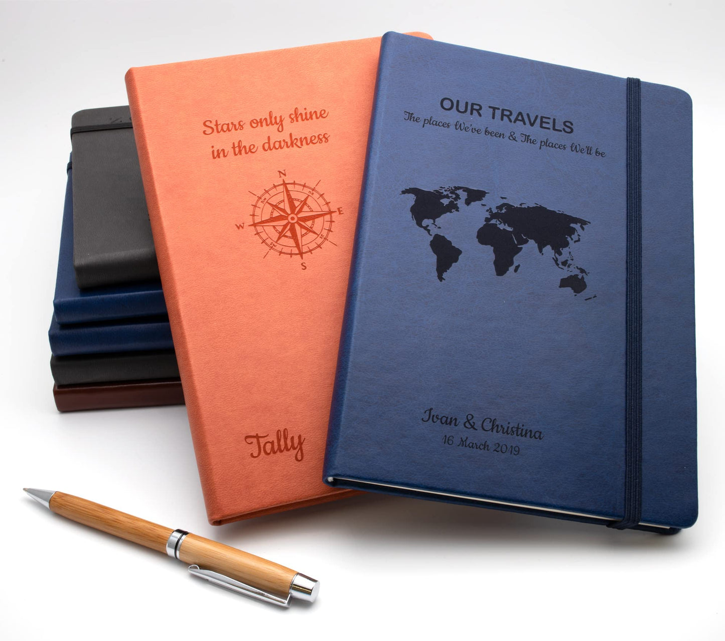 CustomDesign.Shop Personalized Hardcover Notebook | Create a completely unique gift | Laser-engraved gift idea - A4, Blue