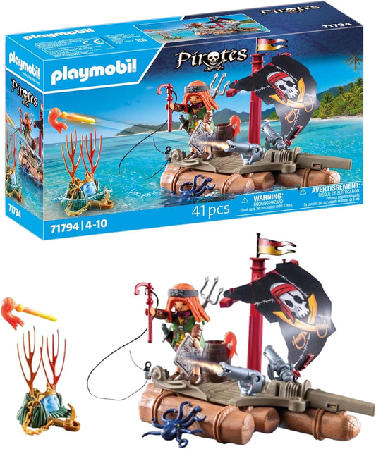 PLAYMOBIL | Pirates | Treasure Hunt on Pirate Raft | Pirate toy | Pirate figure | Toy for kids aged 4 and up | 71794