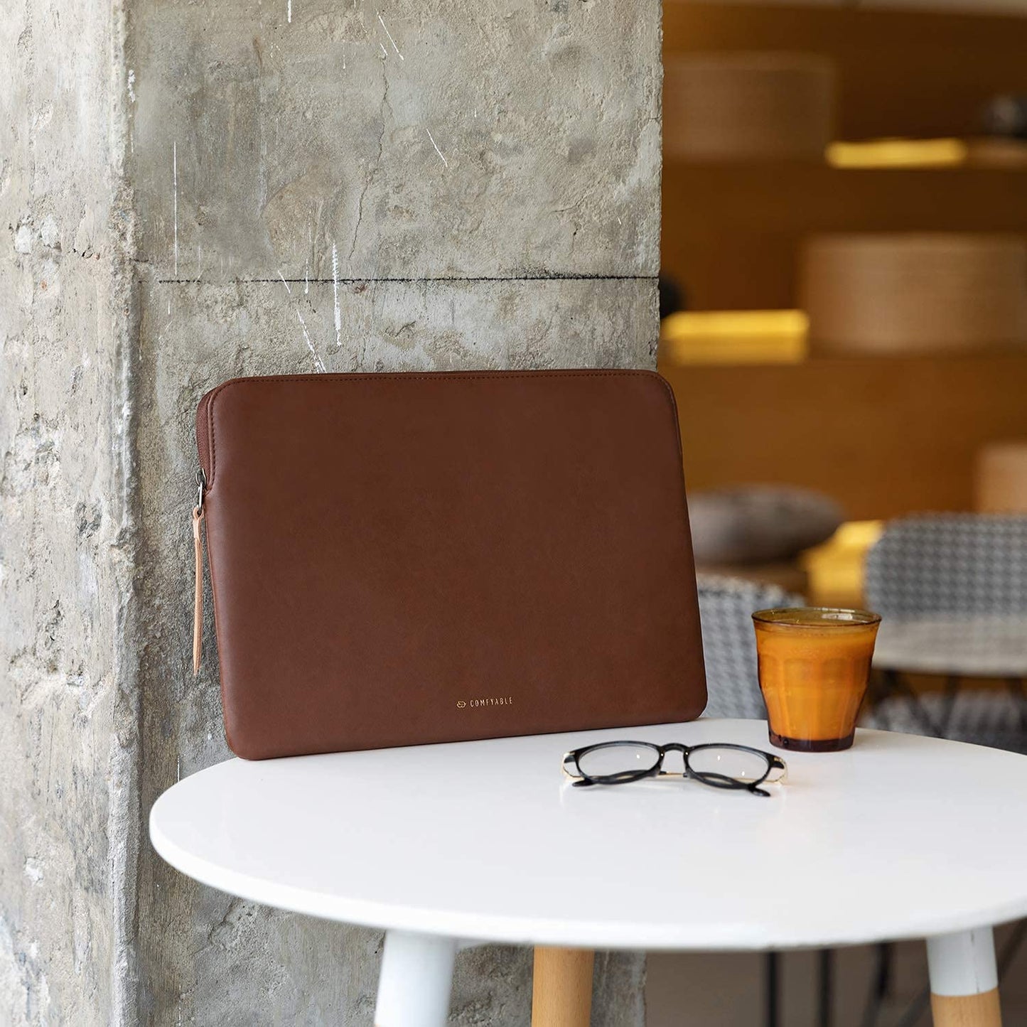 Comfyable Slim Protective Laptop Sleeve 15 Inch compatible with MacBook Air 15 Inch M4 2025 M3 2024 A3114 & M2 2023 A2941, PU Leather Waterproof Cover Computer Case for Mac, Brown