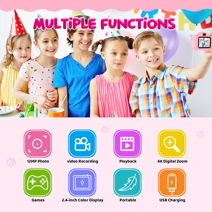 Kids camera, 2.0” display digital camera, gifts for 3-12 year old boys and girls, 1080P HD anti-drop children's camera for birthday and Christmas toy.