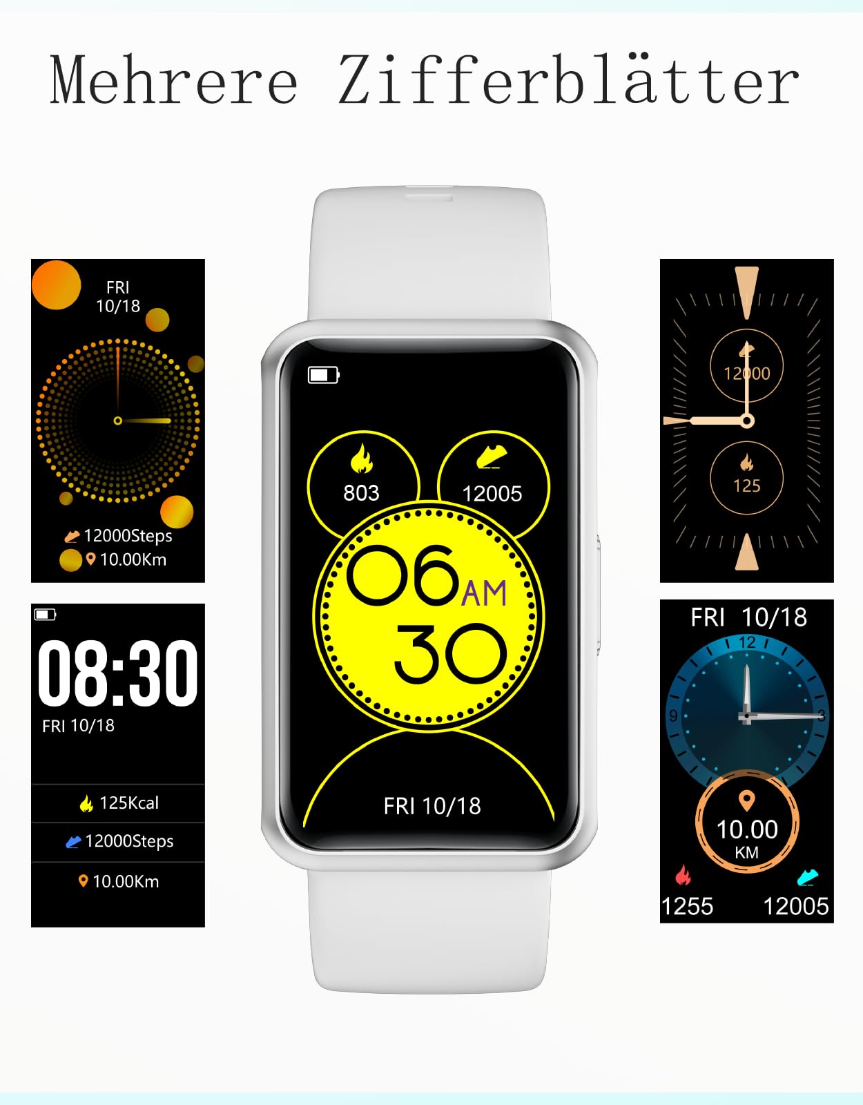 HUAKUA Pedometer Watch (No app and phone needed) 1.47 inch Touchscreen Simple Smartwatch Fitness Tracker with Calorie Counter, Sleep Monitor, Stopwatch Waterproof IP68, Timer Fitness Watch for Walking Running