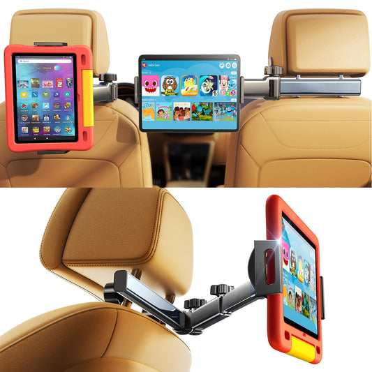 LISEN iPad Tablet Holder Car Center, Universal Car Phone Holder Organizer Accessory Interior Extendable Car for Tablet Holder Car Travel Accessory for iPad Air/Samsung/and 4.7-11 Inch