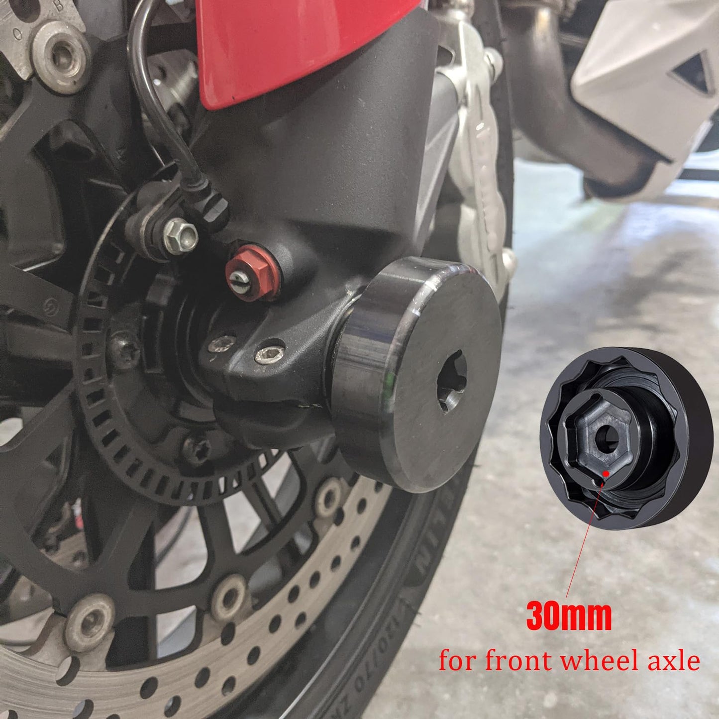 Use nut for Ducati motorcycle front + rear axle nut, axle tool, fits Ducati, ATVs, Superbike 1098, 1198, 1199, Panigale Multistrada Diavel, SW 55mm and 30mm.