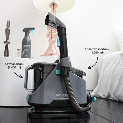 Achaté Carpet Cleaner - Stain Remover for Carpet, Sofa, rugs, upholstery, stairs, car - Powerful carpet cleaner - upholstery cleaner device 650W, 1.4L, Gray/Blue
