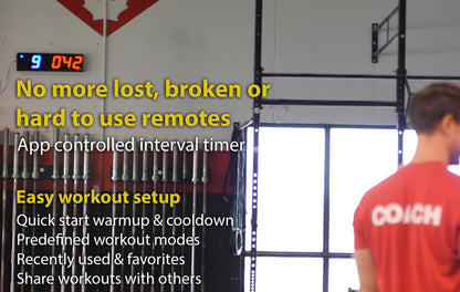 GymNext Flex Timer Wall Clock Digital - Gym Edition - Interval Timer for gym workouts - Control via mobile app using Bluetooth - XXL Wall Clock