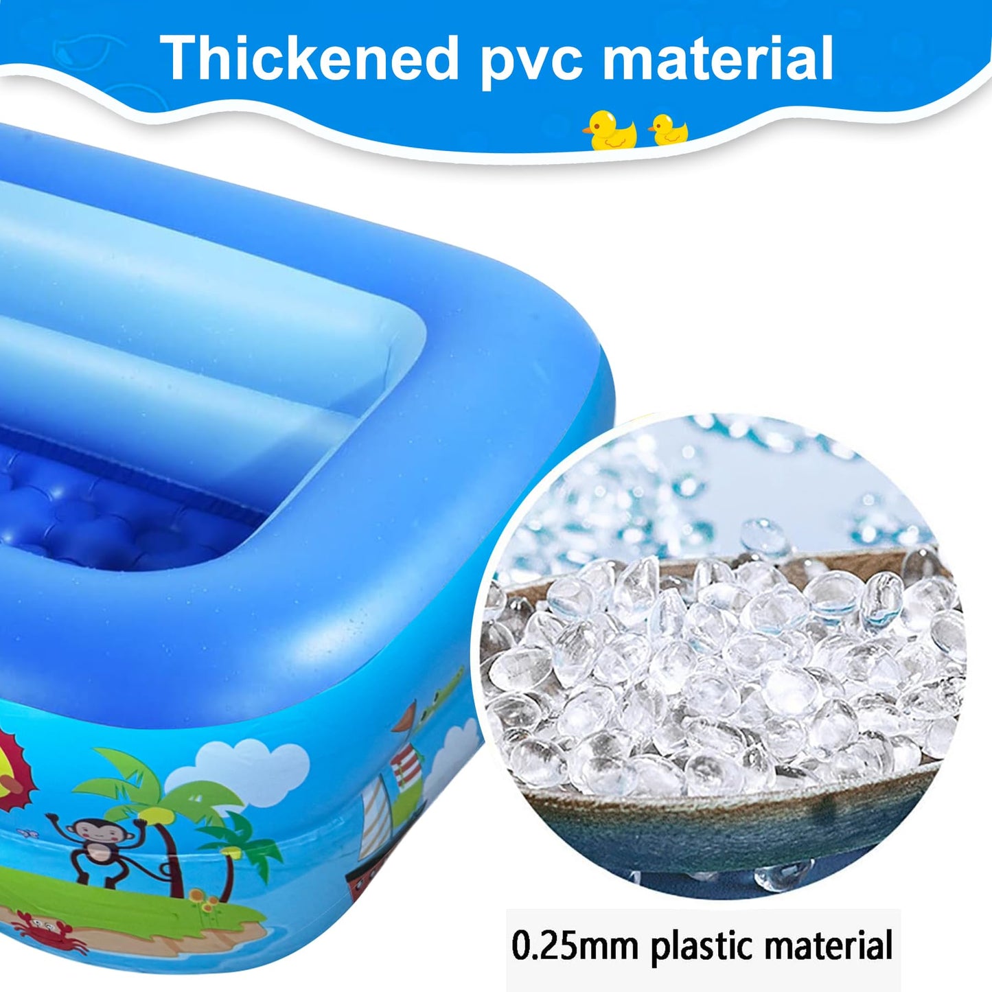 Children's paddling pool, Inflatable pool, Inflatable paddling pool, Kids pool, Kids paddling pool, Swimming pool, Inflatable pool, Inflatable kids pool, 2 rolls 105 x 75 cm Height 30 cm
