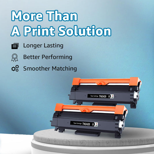 TN2420 compatible for Brother MFC-L2710DW, Brother HL-L2350DW, Brother DCP-L2530DW. Brother TN2420 TN2410 toner for Brother MFC-L2710DN, HL-L2310D (2 black).