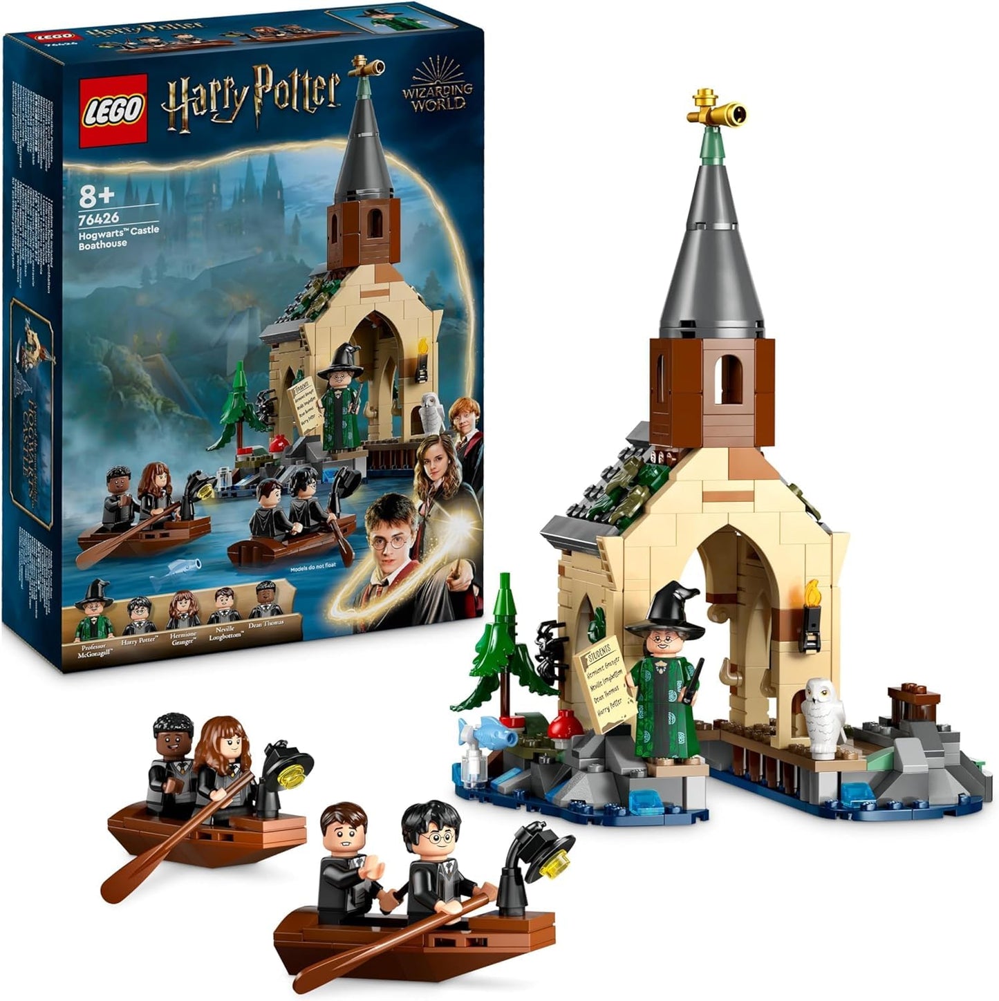 LEGO Harry Potter Hagrid's Hut: A Unexpected Visit set with 5 mini-figures and 2 animal figures & Harry Potter Hogwarts Castle Boathouse toy model for kids