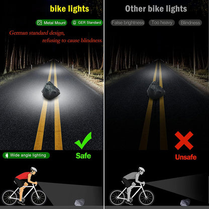 Monkey Home 3250 Lumens Super Bright LED Bike Light, Temperature Control, StVZO Standard, USB Rechargeable Aluminum for Adult Road, MTB Off-Road Cycling 8000mAh Mobile Power