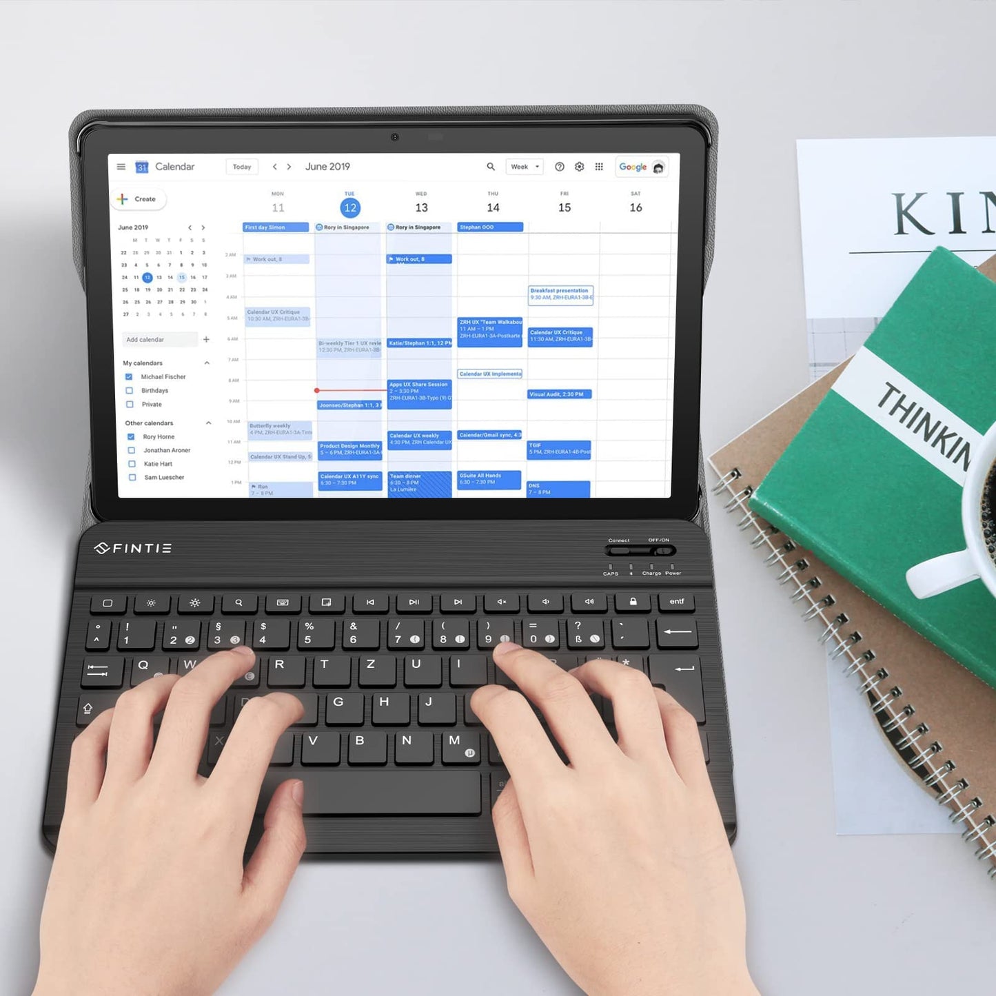 FINTIE keyboard case for Lenovo Tab M10 (3rd Gen) Tablet 10.1" TB-X306F 2022, slim cover with detachable QWERTZ Bluetooth keyboard, not for M10 Plus (3rd Gen) 10.6", Black