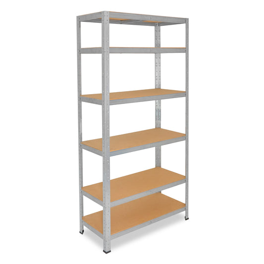 shelfplaza® 200x60x40cm Home Heavy Duty Shelf galvanized/metal shelf with 6 shelves/basement shelf metal, garage shelf, workshop shelf or shelf storage shelf/boltless shelf metal with 145kg load capacity.