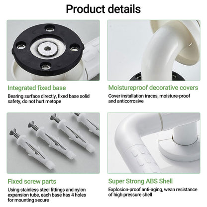 Shower Grab Bar, 60*40cm Safety Handle for Seniors, L-shaped Bathroom Safety Bar for Bathtub Wall Mount Grab Bar for Bathroom Toilet Stair Handrail