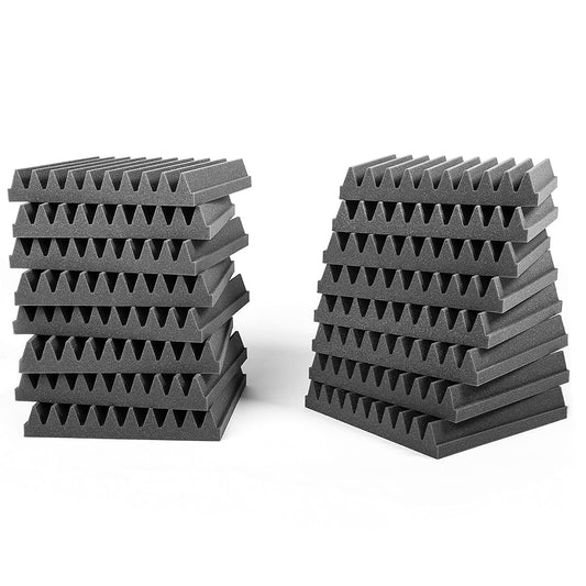 ACOUSPANEL Acoustic Foam Acoustic Panels Flame Retardant, Soundproofing Wall Sound Absorbers Anthracite Gray Uncompressed In Vacuum (30x30x5cm / 16 Pieces)