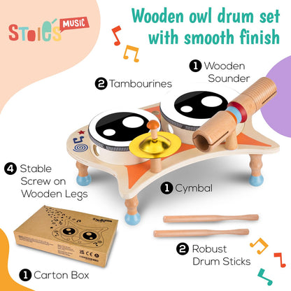 Stoie's Baby Drum Set for kids aged 1-6 years old - Montessori musical instruments