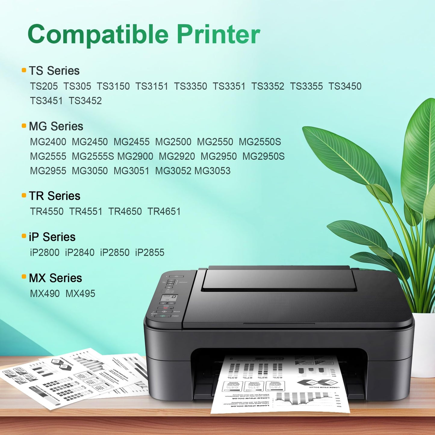 Denvoer PG-545 XL is a black replacement for Canon 545 XL printer cartridges for Canon PIXMA TS3350, TS3450, MX495, TR4550, TR4650, TS3451, TS3351, TS3355, TS3150, TS3452, and TR4651 printers. Includes 2 black cartridges.