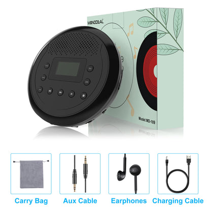 Portable CD Player, MONODEAL Rechargeable CD Player with Built-in Speakers, Discman CD Player for Kids/Car/Students/Adults, Anti-Skip CD Player with Headphones