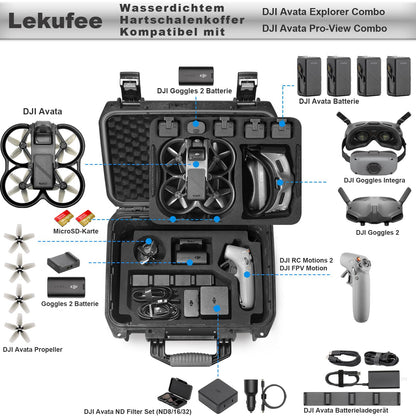 LEKUFEE waterproof carrying case for DJI Air 1/DJI Goggles 2/DJI Goggles Integra/DJI RC Motion 2 and DJI Air accessories (Case only) (Not for DJI Air 2)