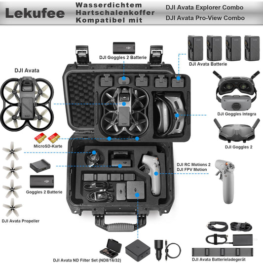 LEKUFEE waterproof carrying case for DJI Air 1/DJI Goggles 2/DJI Goggles Integra/DJI RC Motion 2 and DJI Air accessories (Case only) (Not for DJI Air 2)