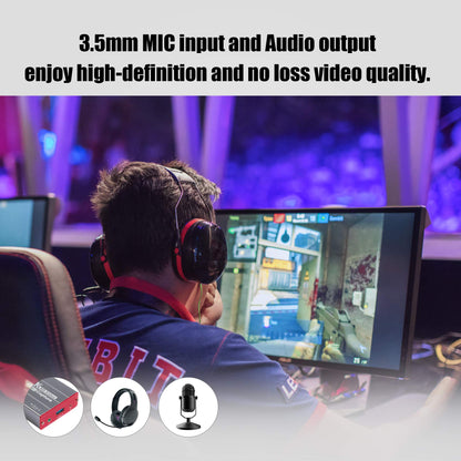 TreasLin Capture Card 4K, USB 1080P 60FPS Video Capture Card, HDMI passthrough works with DSLR Xbox PS4 PS5 Switch for OBS Twitch game live streaming and recording, 3.5mm Mic-in.