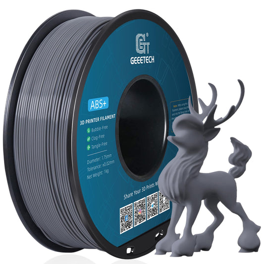 GEEETECH ABS+ Filament 1.75mm, 3D printer filament ABS 1KG spool, dimensional accuracy +/- 0.03mm, Grey