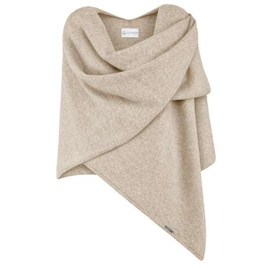 Giesswein Merino Lambswool Cape - Elegant fine knit lambswool and merino wool cape for women. XXL shoulder throw, poncho scarf.