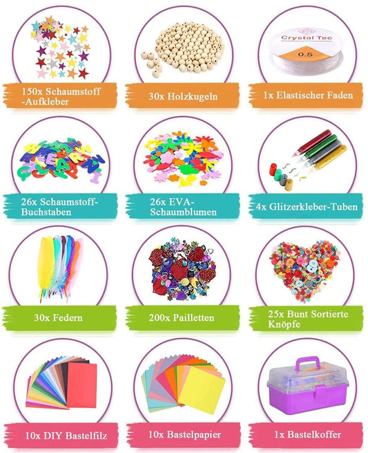 Drookaen Craft Kit for Kids, 3000+pcs DIY Craft Set for Kids, Craft Supplies Crafting Materials Scrapbooking, Christmas Gifts