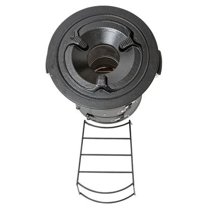 BBQ-Toro Rocket Stove ROCKET #2, Grey | Rocket Stove for Dutch Ovens, grill pans, and more | Rocket stove with firewood rack and air intakes | Fire pit for Dutch Ovens.