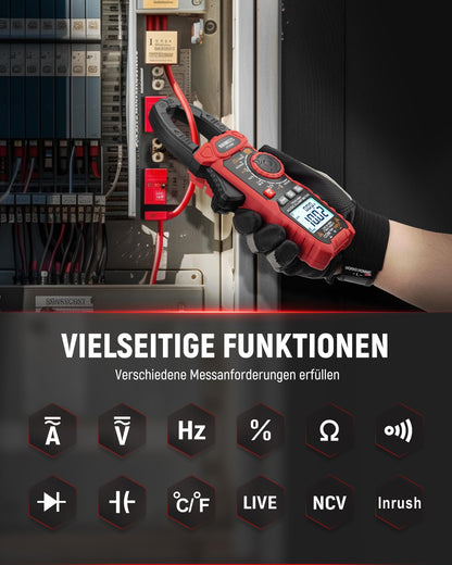 KAIWEETS 1000A AC/DC Current Clamp Meter, 6000 Count Current Measurement Clamp Meter, VFD and LoZ mode, Upgraded Black and White Screen, AC/DC, Resistance, Capacitance, Inrush Current Measurement