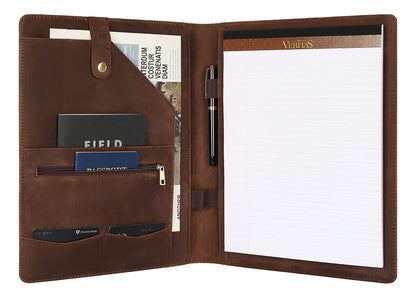 YLYYHH Writing Pad A4 leather, Leather folder A4 for men, Document folder A4 leather for women, Business conference folder folder for resume/interview/meeting.