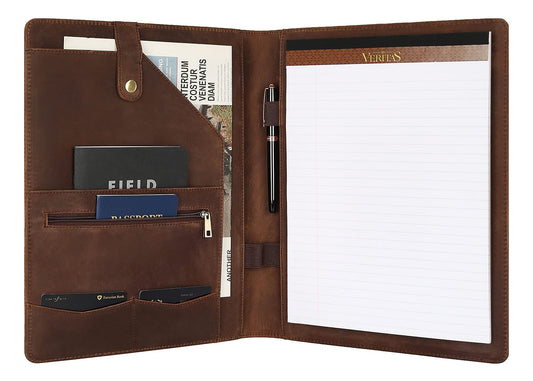 YLYYHH Writing Pad A4 leather, Leather folder A4 for men, Document folder A4 leather for women, Business conference folder folder for resume/interview/meeting.