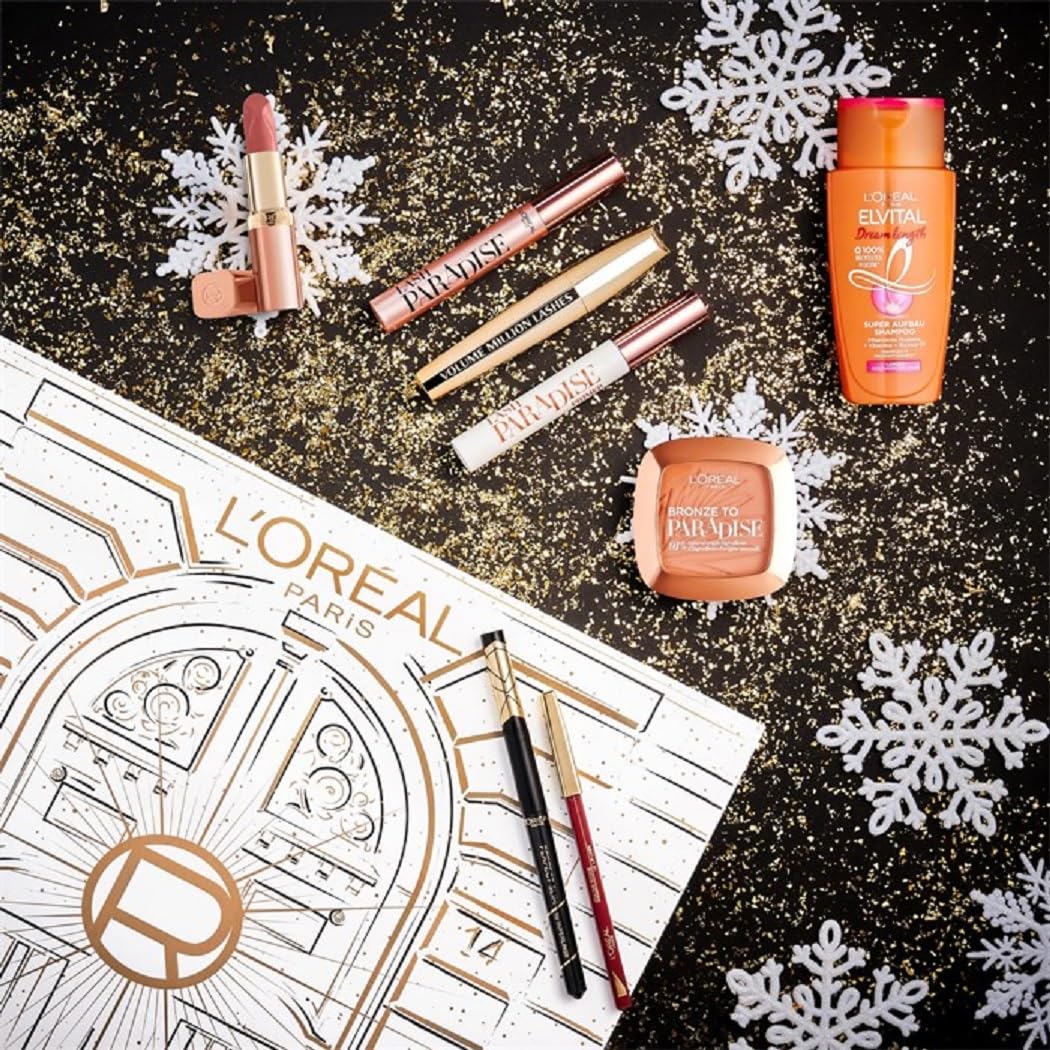 L'Oréal Paris Advent Calendar 2023 Women Beauty Original - Value 350 € 24 Care Beauty Cosmetics Advent Calendar for women, Christmas Calendar Women... white