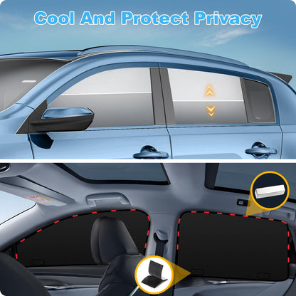 XCBYT Car Sun Shade Side Window Magnetic,4 Pieces Privacy Car Window Sunshade,Car Sun Shade Baby,UV Protection Heat Insulation Car Darkening,More Magnets (TY04S)