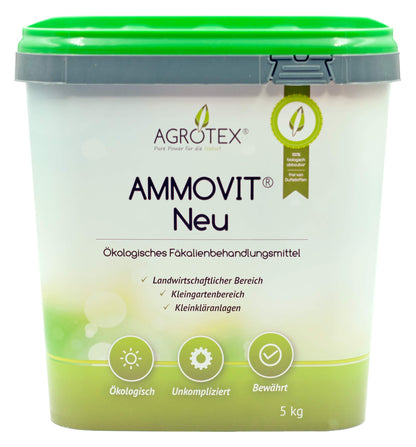 Agrotex Ammovit New 5 kg - ecological toilet additive for camping toilets - neutralizes odors - scent-free - chemical toilet in motorhome, bus & boat