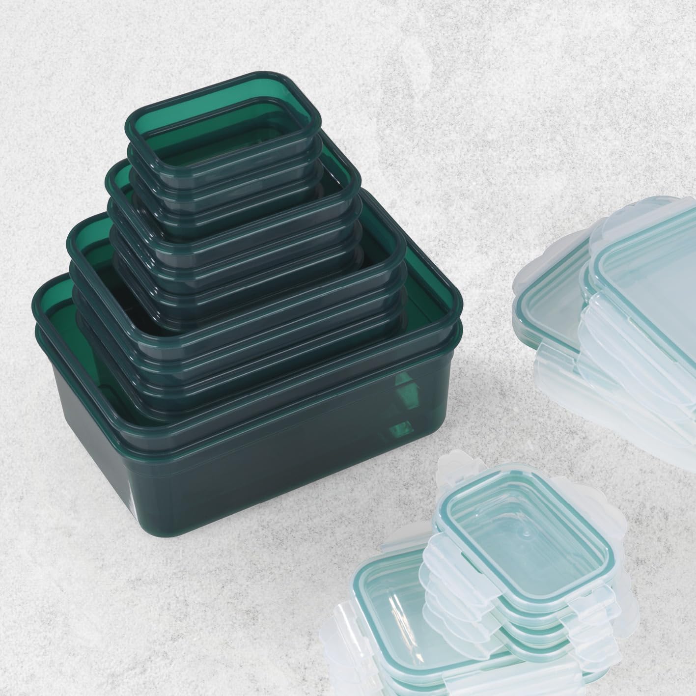 GOURMETmaxx Fresh-keeping containers with Klick-it lid 14-piece set | Storage box for meal prep | Airtight, leak-proof & stackable storage containers with lids | BPA-free