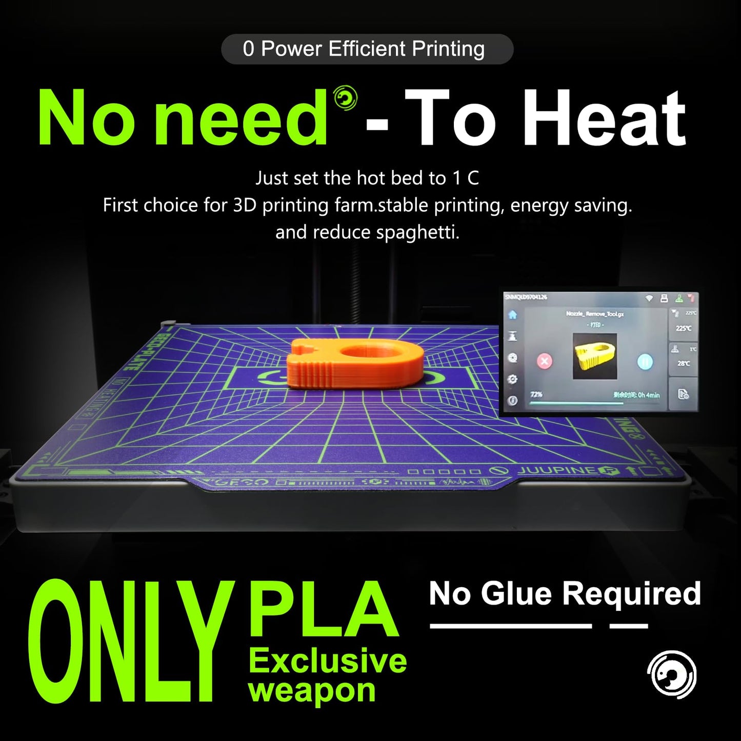 JUUPINE 235 x 235mm Print Bed Textured PEI PLA plate Platform GECO plate for Flashforge AD5M/AD5M Pro/AD5X/Elegoo Neptune 4 Pro/Ender 3 Pro Series 3D Printer HeatBed