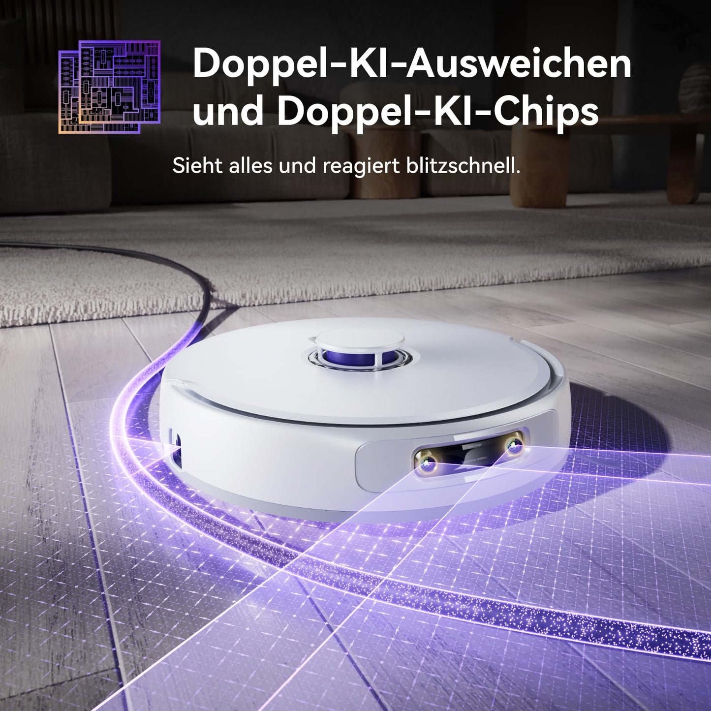 NARWAL Freo Z Ultra robot vacuum cleaner with mopping function, dual AI system, AI-adaptive hot water mopping and drying, 12,000 Pa suction power, Zero Tangling Brush 2.0, Intelligent APP (White).