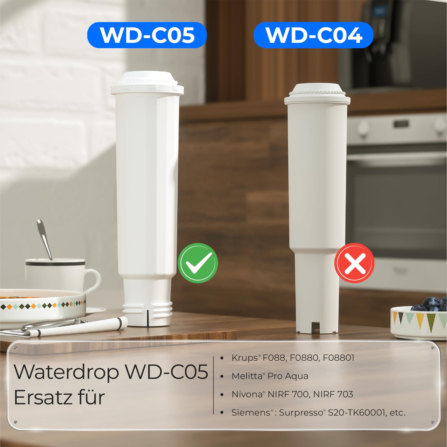 Waterdrop coffee filter cartridge, replacement for Melitta® water filter, F088 Krups® water filter, Nivona®, compatible with Krups® EA829S, Jura®, Melitta® Barista TS and more, TÜV SÜD certified (4)