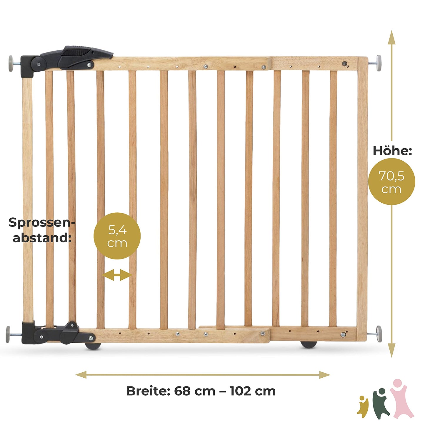 Geuther 2714 Swivel Safety Gate Fit: 68 cm - 102 cm Door gate without drilling Safety lock barrier-free Can be opened in 2 directions Eco baby gate