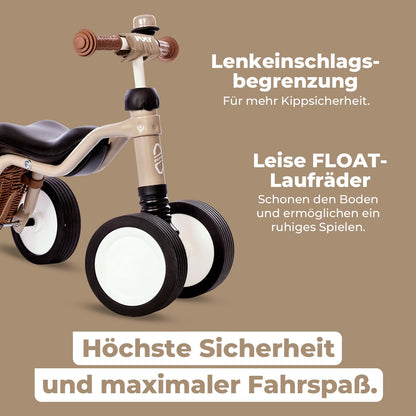 PUKY WUTSCH Bundle | Safe balance bike | For toddlers from 1.5 years | Sliding vehicle | Pendulum axle | With safety handlebars (Dusty Sand)