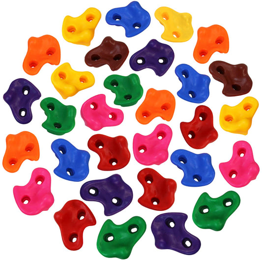 ALPIDEX Kids Climbing Holds colorful 5/10/15/20/30 pieces Climbing Stones including mounting material, load capacity up to 200 kg, suitable for indoor and outdoor use - 30 pieces
