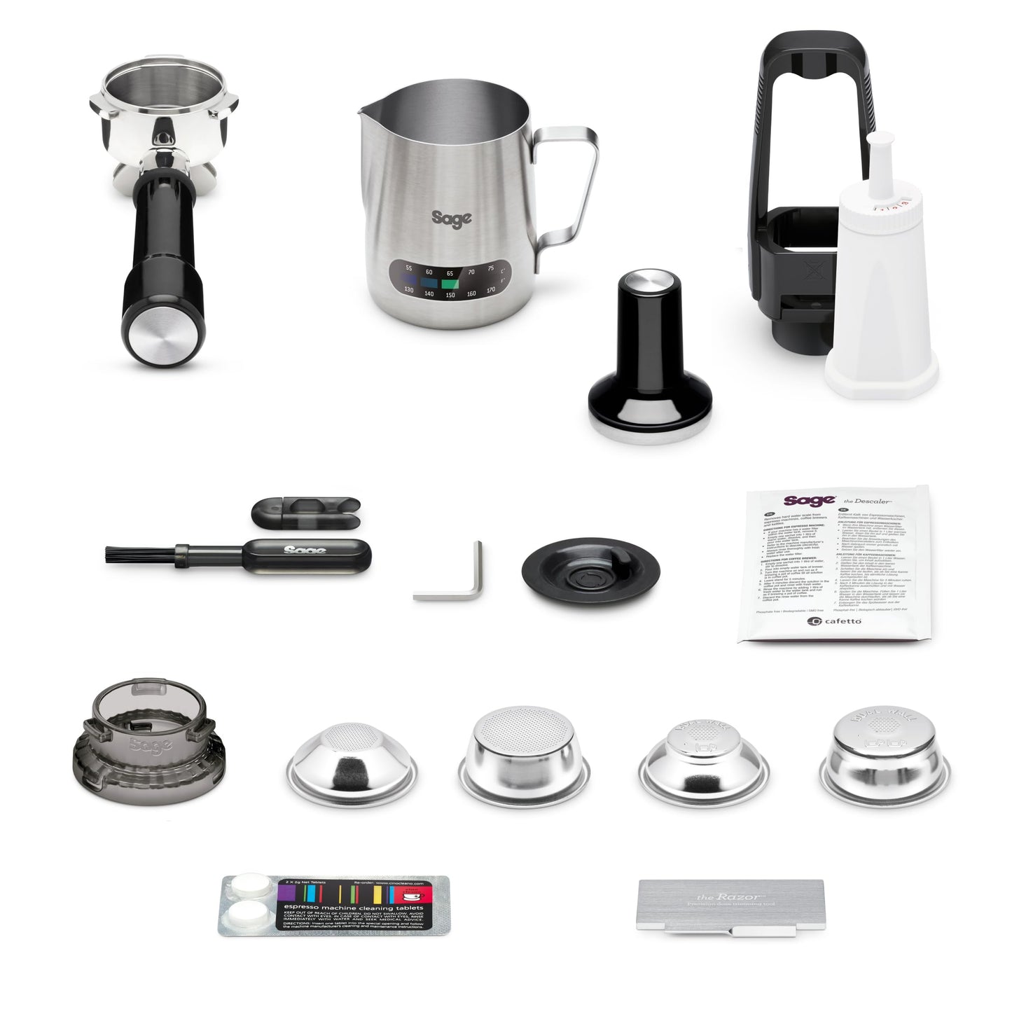 Sage - The Barista Express - Coffee machine with manual milk frother & integrated grinder - 16 grind settings, automatic grinding, customizable milk foam - Black Truffle