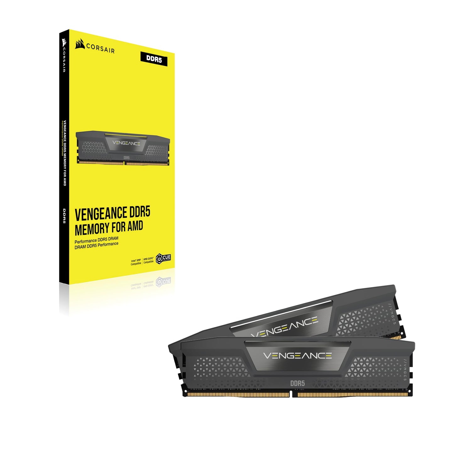 CORSAIR Vengeance DDR5 RAM 32GB (2x16GB) 6000MHz CL36-44-44-96 1.35V AMD Expo Intel XMP 3.0 Desktop Memory - Gray (CMK32GX5M2E6000Z36)