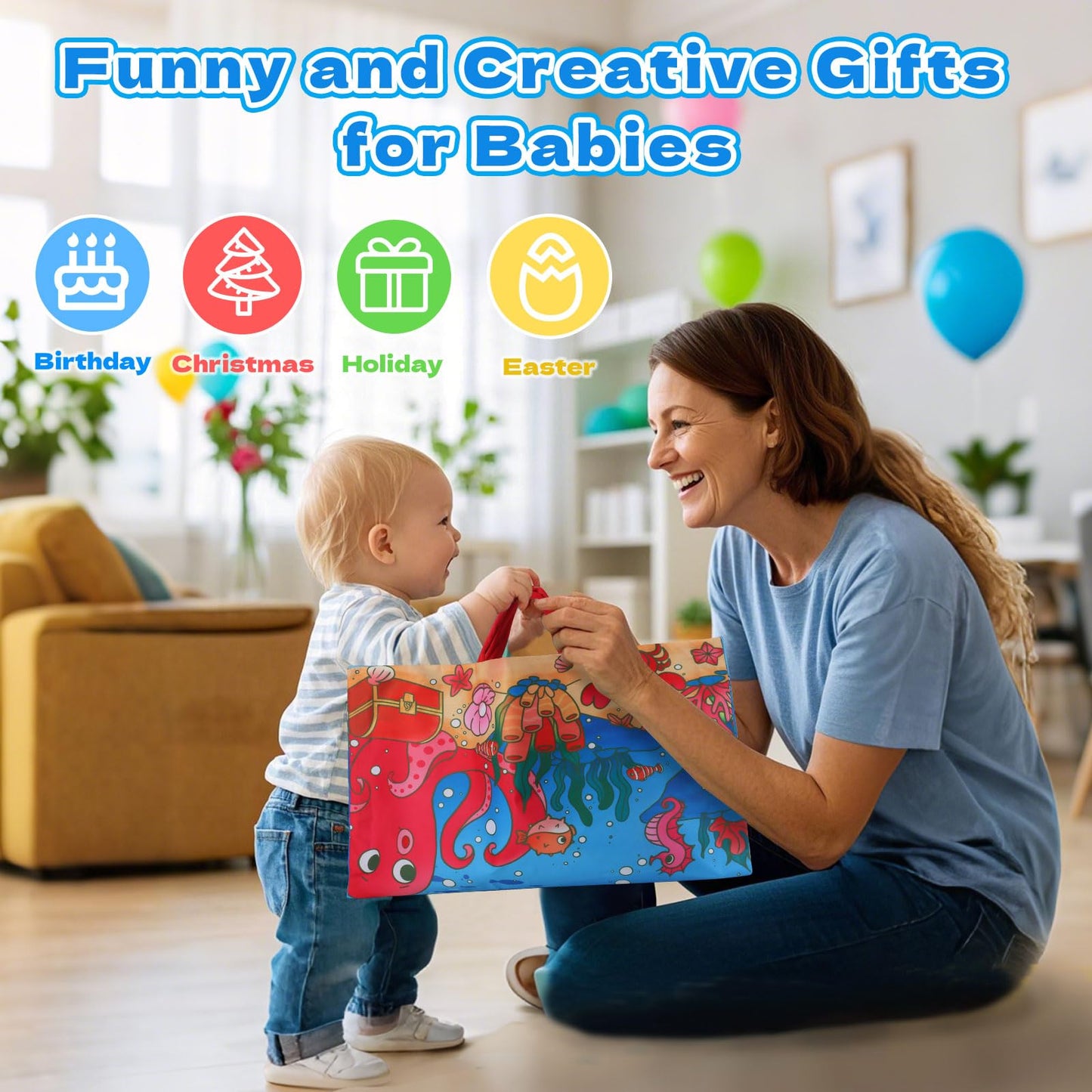 Jerry Montessori toy from 1 year-Angel game children's toy, baby toy for 6-12 months fine motor skills toy from 1 year, sensory learning games fish fishing game, gift boy girl.