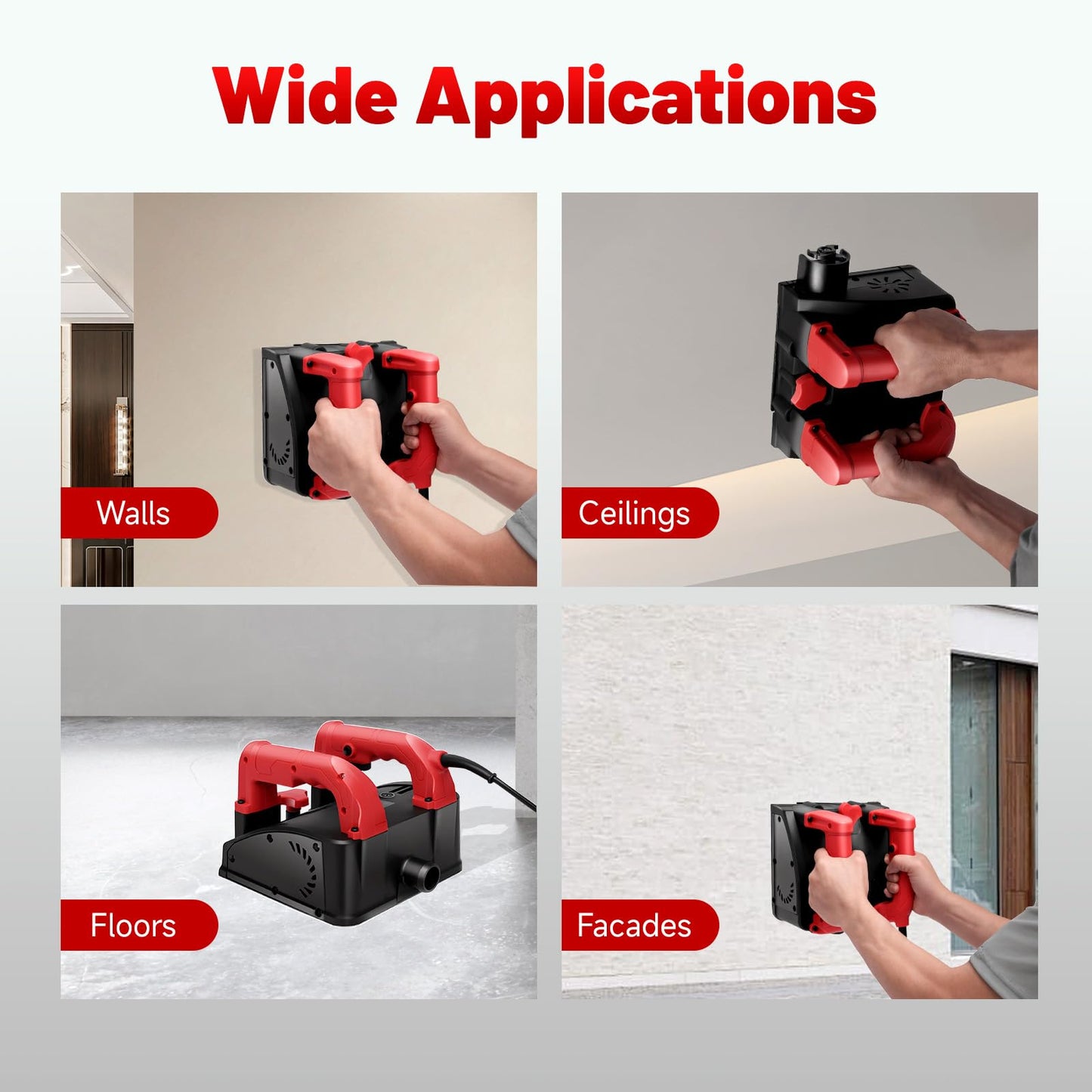 1200W Concrete grinder, 3000 R/min renovation grinder for plaster, mortar, screed, and gypsum walls. Includes transport case for easy storage and transport.