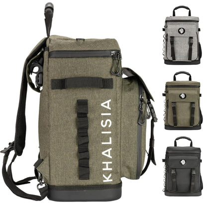 KHALISIA - REISSUE - Bike bag backpack with cooler compartment - Bike accessories - with extra picnic compartment - insulated pannier bag - Khaki - 25 liters