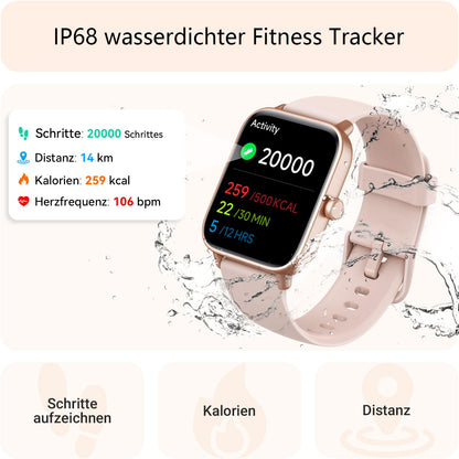 Gydom smartwatch for women with phone function and integrated Alexa. 1.8" men's fitness watch with 100 sport modes, SpO2, heart rate, stress, sleep monitor, 100 dials, walking, running auto detection.