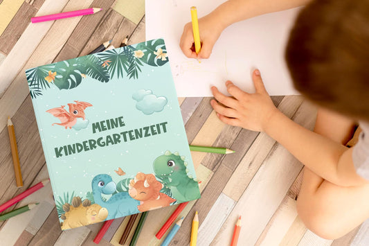 Friendly Fox Dino Binder for Kids, Memories of Kindergarten, My Kindergarten Time DIN A4 Folder for 350 sheets, spine width 5.6 cm