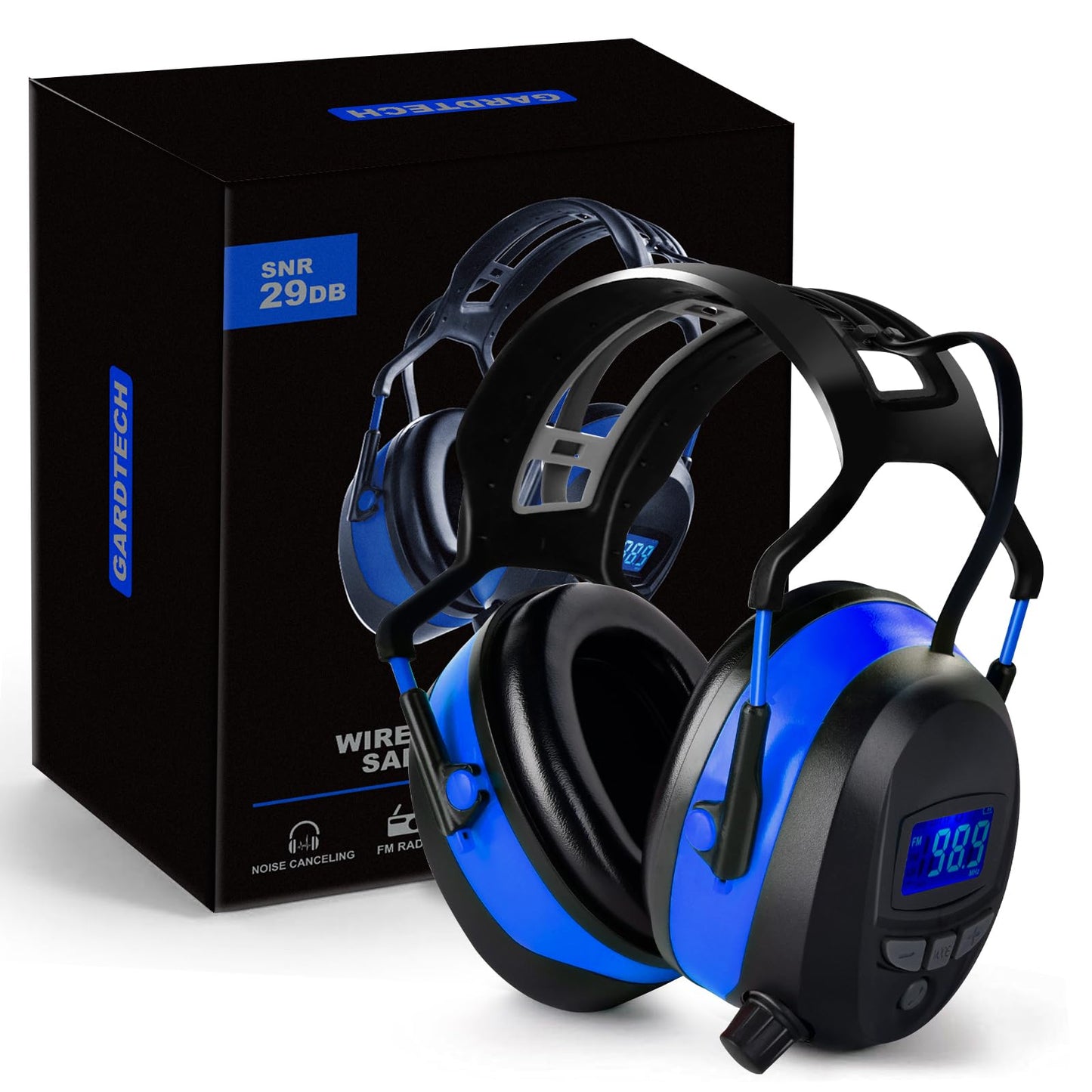 Gardtech ear protection, ear muffs with radio/Bluetooth/MP3/FM, safety ear muffs with NRR 29dB, noise cancelling headphones for men and women, protective headphones for shooting and mowing.